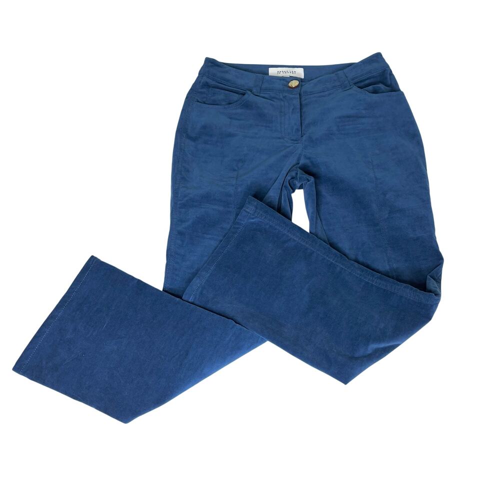10 Crosby Derek Lam Blue Velvet High Waist Crop Flare Pants 2